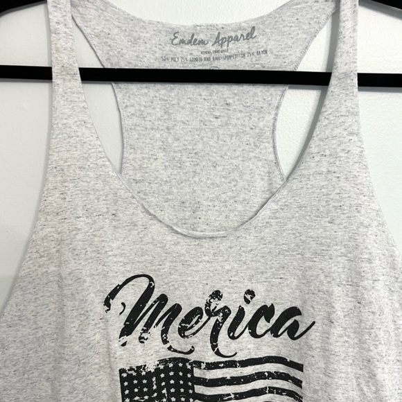 Grey America Flag Themed Tank Top Size L - Picture 3 of 4